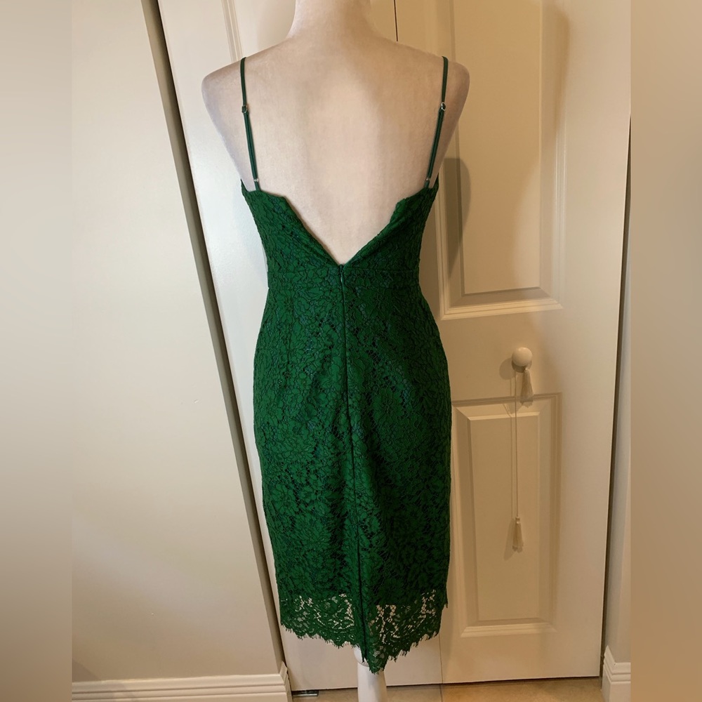J. Crew Emerald Green Lace Midi Dress 👗 - Picture 7 of 8
